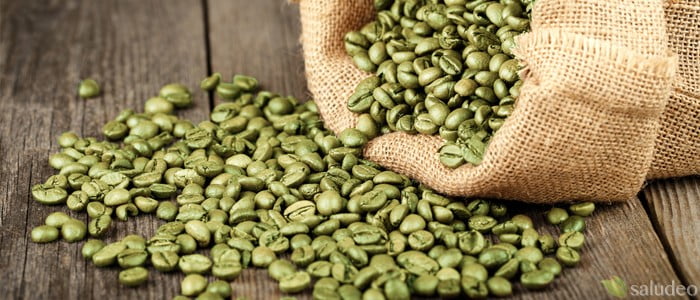 saco de granos de café verde